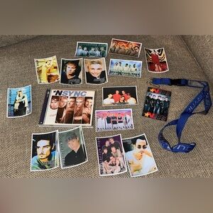 VTG/90’s Boy Bands/NSYNC/Backstreet Boys Collectible Photo Cards/Lanyard/CD